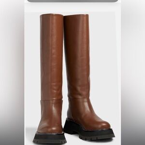 New without box 3.1 Phillip Lim Boots Kate Brown Leather Tall Booties Sz 37
